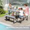 Costway Picnic Table Bench Set for 4-8 People with Umbrella Hole All-Weather HDPE Tabletop Black/Gray/Green/White
